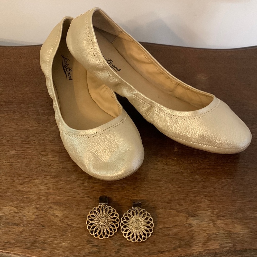 Lucky Brand Gold Flat Shoes